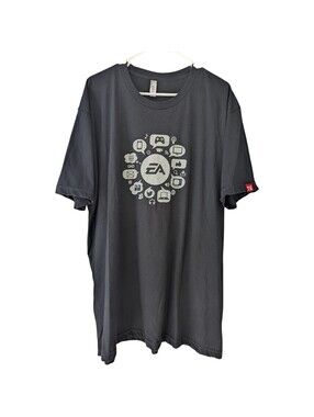 2015 American Apparel EA Sports Shirt 2XL Tall Black Tech Gaming Tee Made in USA